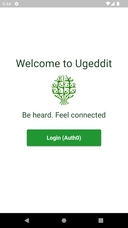 Login screen